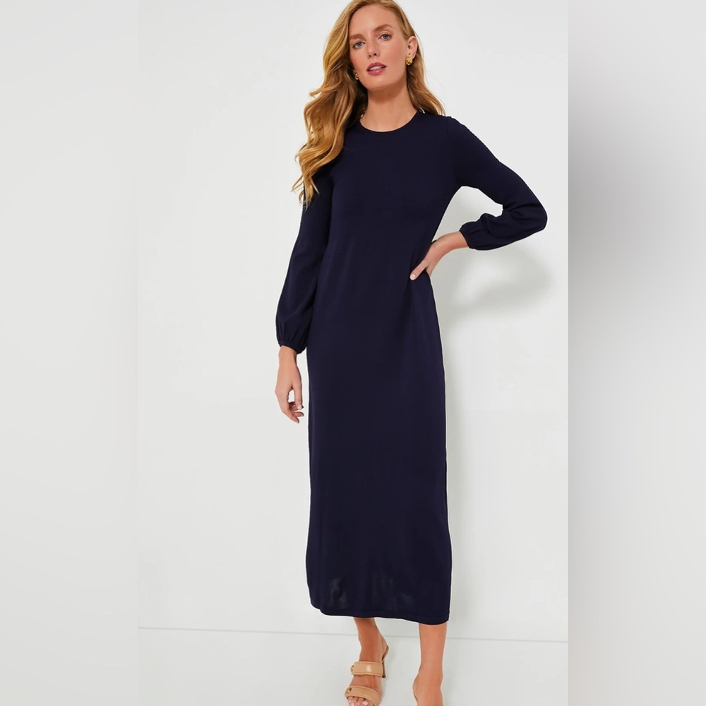 Pomander Place Navy Double Knit Lennox Dress